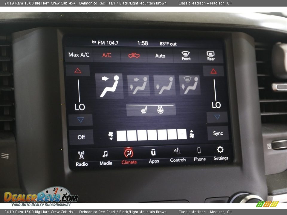 2019 Ram 1500 Big Horn Crew Cab 4x4 Delmonico Red Pearl / Black/Light Mountain Brown Photo #11