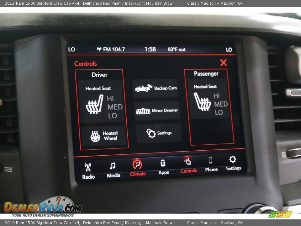 2019 Ram 1500 Big Horn Crew Cab 4x4 Delmonico Red Pearl / Black/Light Mountain Brown Photo #12