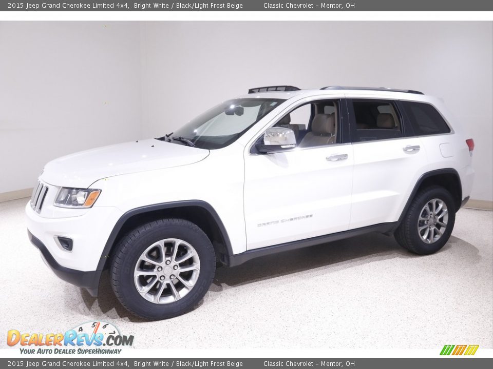 2015 Jeep Grand Cherokee Limited 4x4 Bright White / Black/Light Frost Beige Photo #3