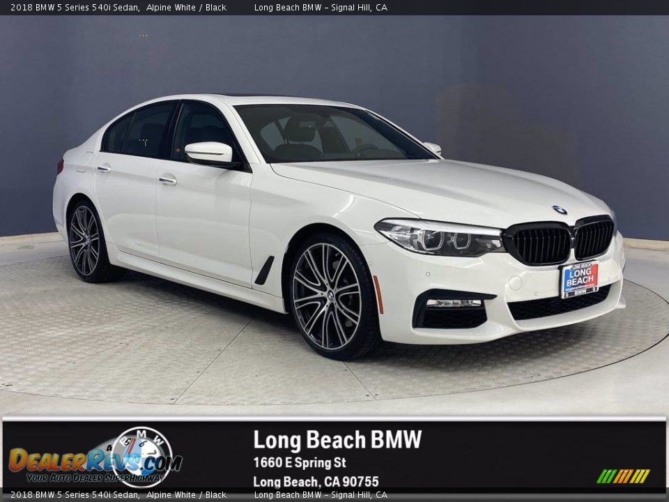 2018 BMW 5 Series 540i Sedan Alpine White / Black Photo #1