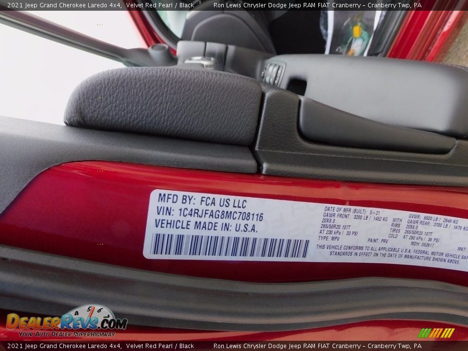 2021 Jeep Grand Cherokee Laredo 4x4 Velvet Red Pearl / Black Photo #20
