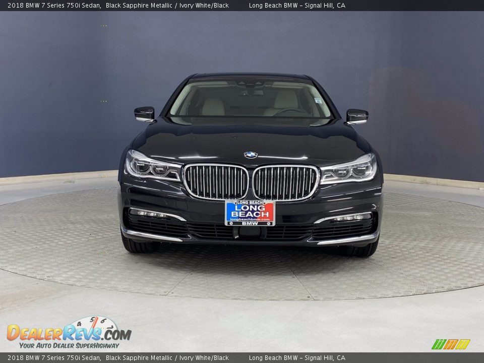 2018 BMW 7 Series 750i Sedan Black Sapphire Metallic / Ivory White/Black Photo #2