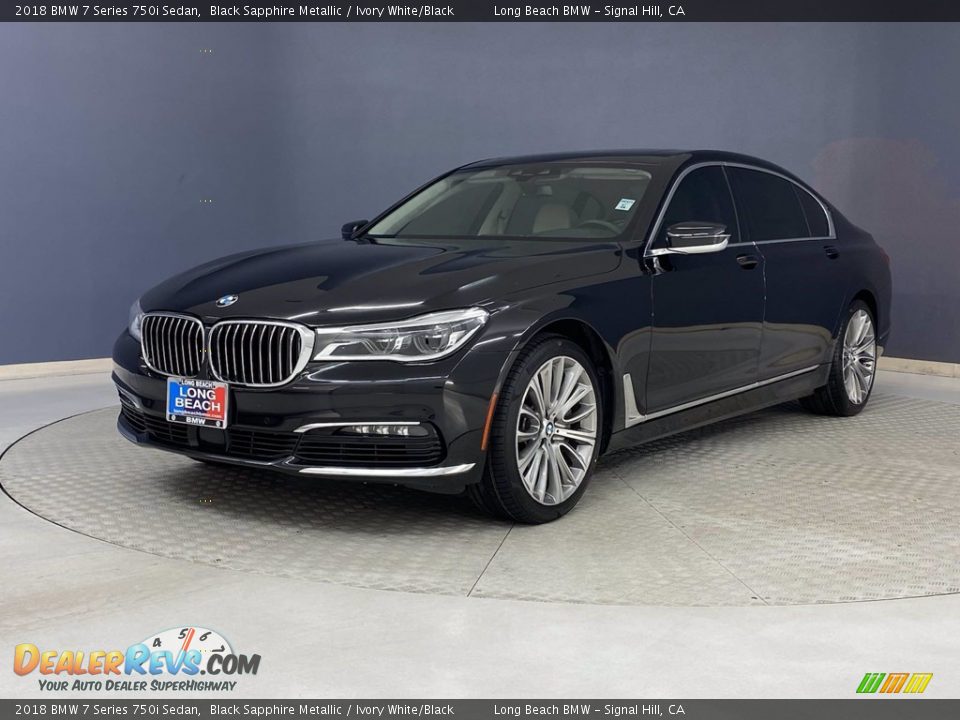 2018 BMW 7 Series 750i Sedan Black Sapphire Metallic / Ivory White/Black Photo #3