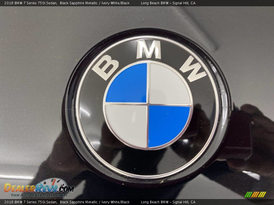 2018 BMW 7 Series 750i Sedan Black Sapphire Metallic / Ivory White/Black Photo #8