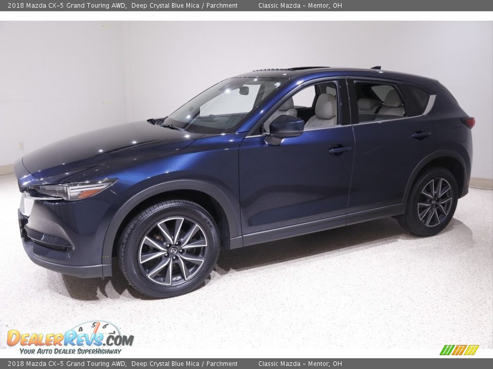 2018 Mazda CX-5 Grand Touring AWD Deep Crystal Blue Mica / Parchment Photo #3