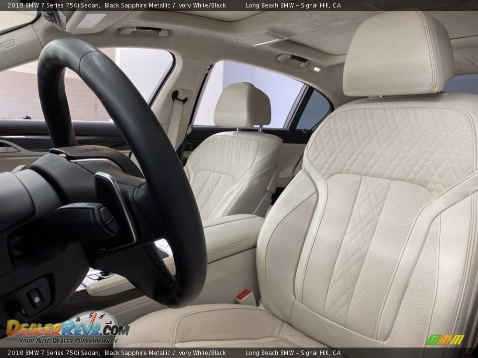 2018 BMW 7 Series 750i Sedan Black Sapphire Metallic / Ivory White/Black Photo #17