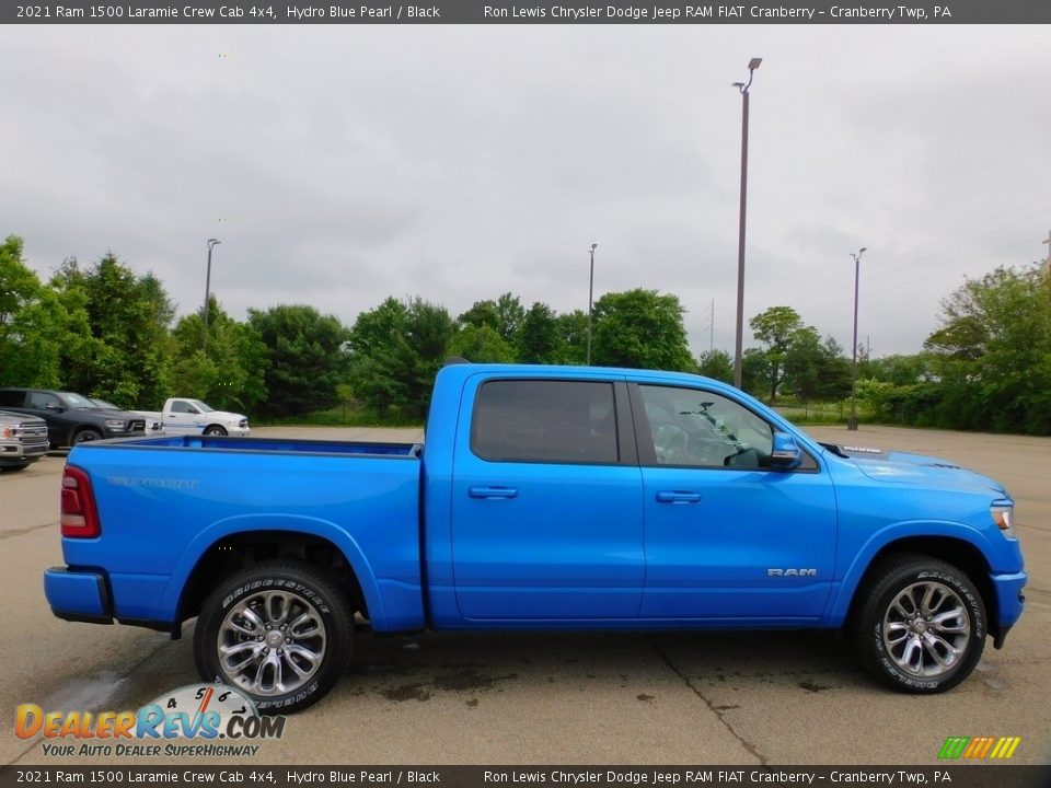 2021 Ram 1500 Laramie Crew Cab 4x4 Hydro Blue Pearl / Black Photo #4