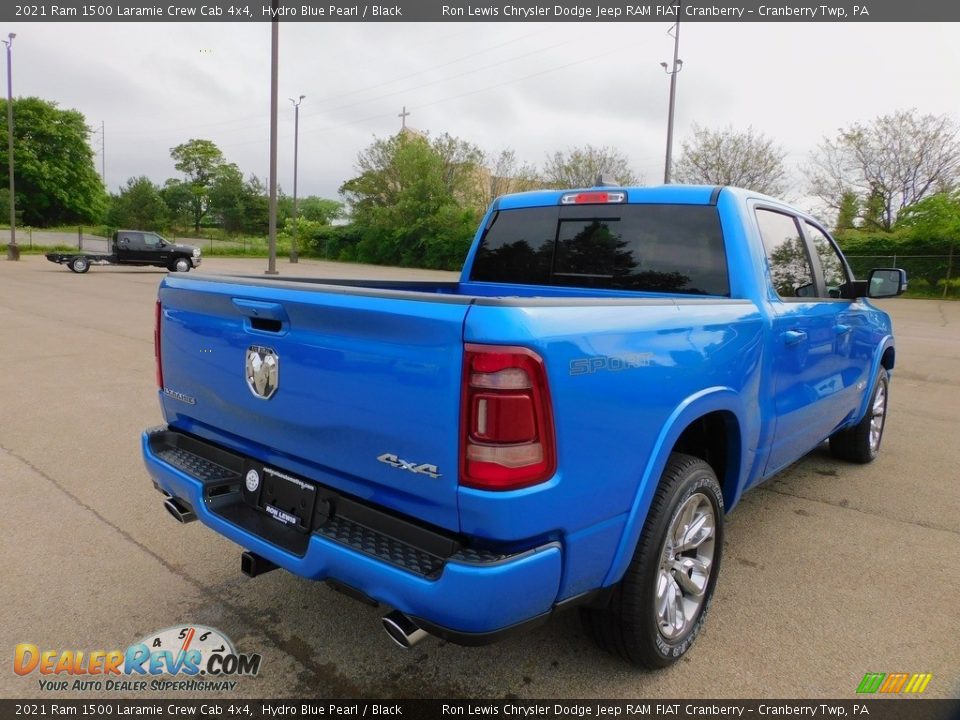 2021 Ram 1500 Laramie Crew Cab 4x4 Hydro Blue Pearl / Black Photo #5