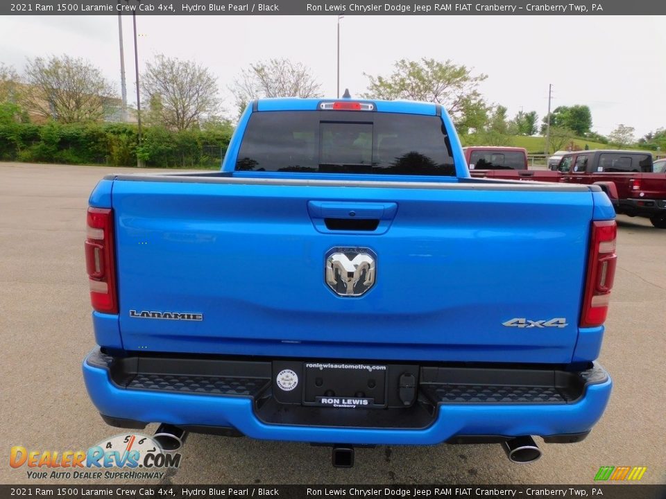 2021 Ram 1500 Laramie Crew Cab 4x4 Hydro Blue Pearl / Black Photo #6