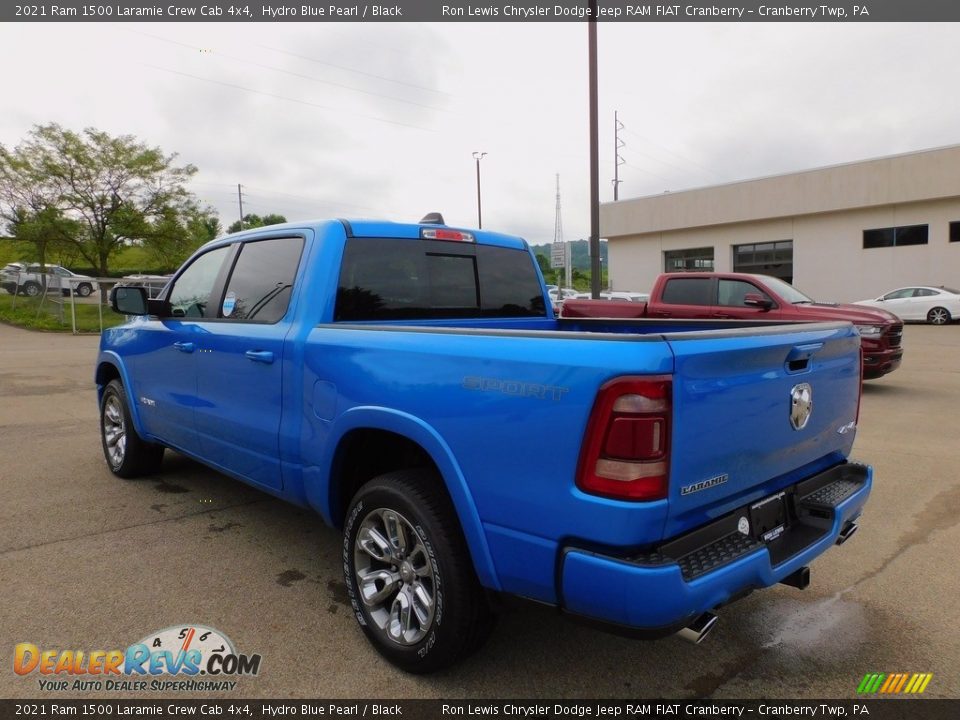 2021 Ram 1500 Laramie Crew Cab 4x4 Hydro Blue Pearl / Black Photo #8