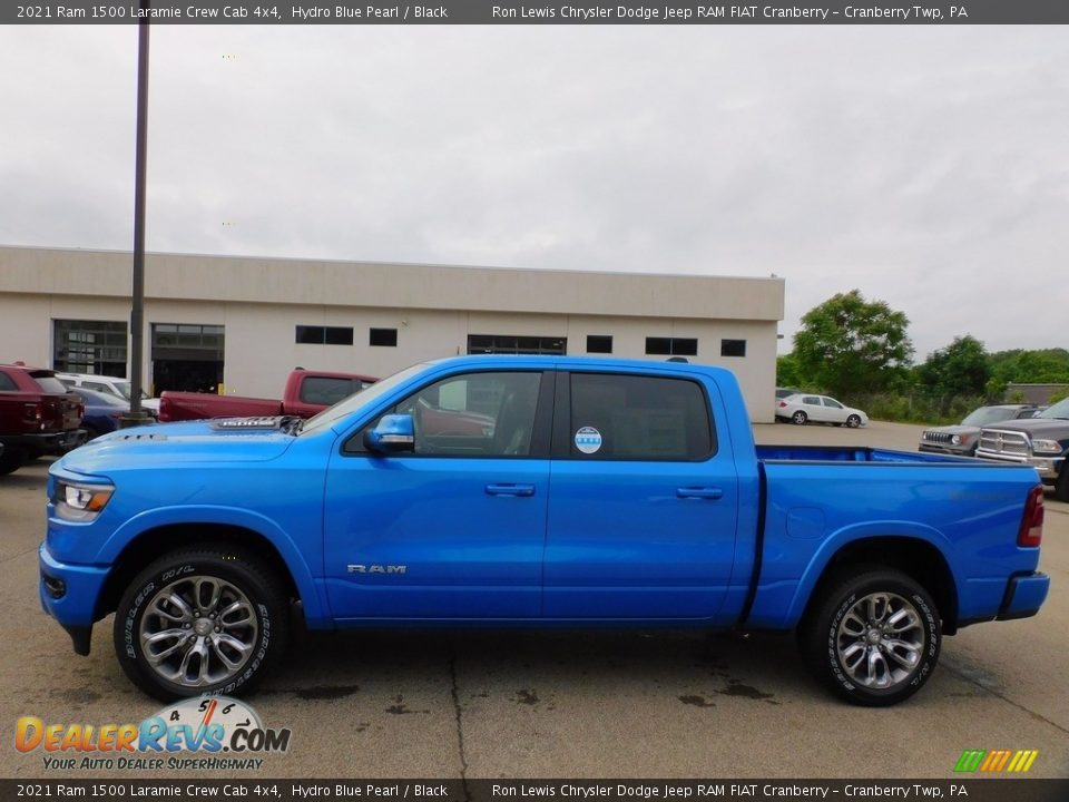 2021 Ram 1500 Laramie Crew Cab 4x4 Hydro Blue Pearl / Black Photo #9