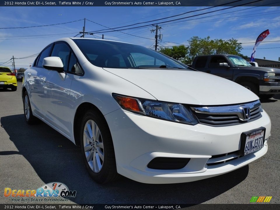 2012 Honda Civic EX-L Sedan Taffeta White / Gray Photo #1