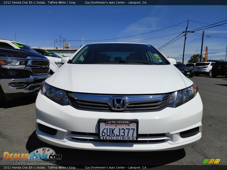 2012 Honda Civic EX-L Sedan Taffeta White / Gray Photo #2