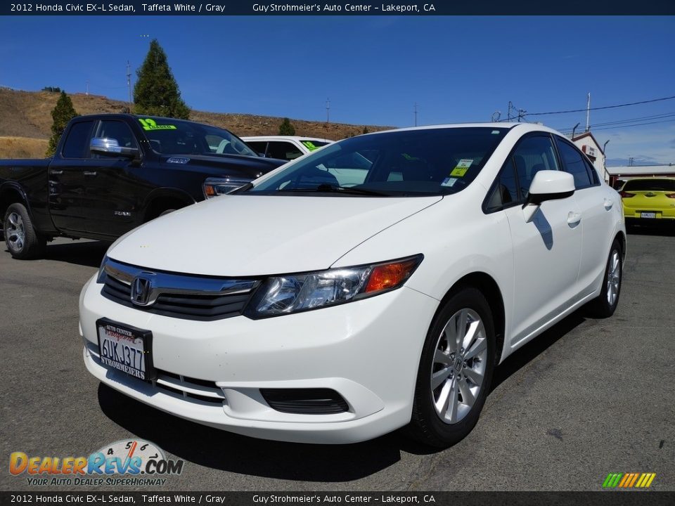 2012 Honda Civic EX-L Sedan Taffeta White / Gray Photo #3