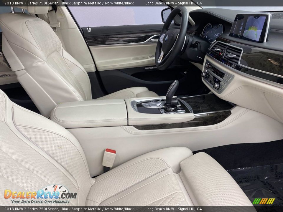 2018 BMW 7 Series 750i Sedan Black Sapphire Metallic / Ivory White/Black Photo #33
