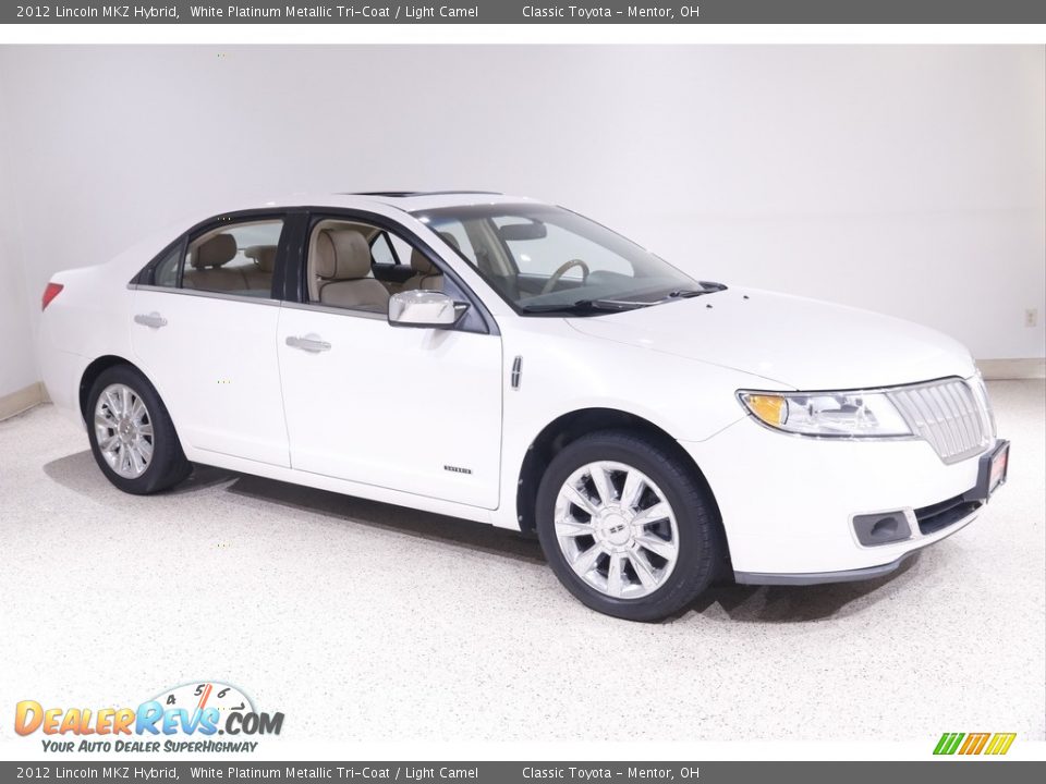 2012 Lincoln MKZ Hybrid White Platinum Metallic Tri-Coat / Light Camel Photo #1