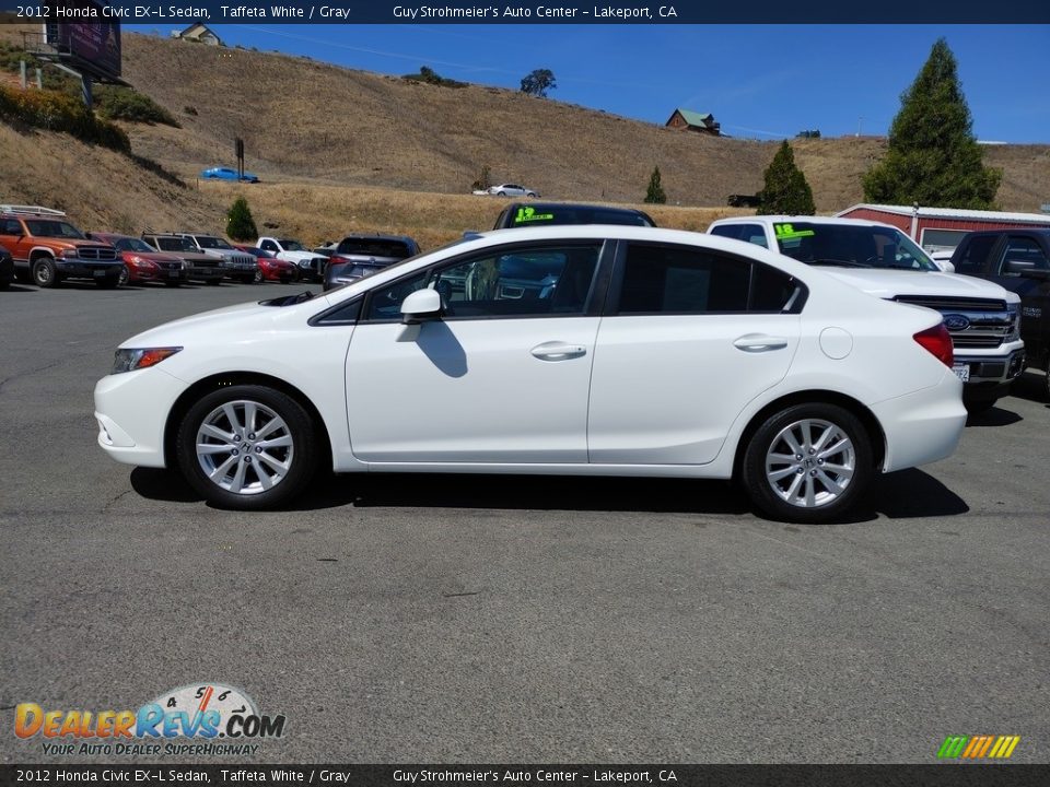 2012 Honda Civic EX-L Sedan Taffeta White / Gray Photo #4