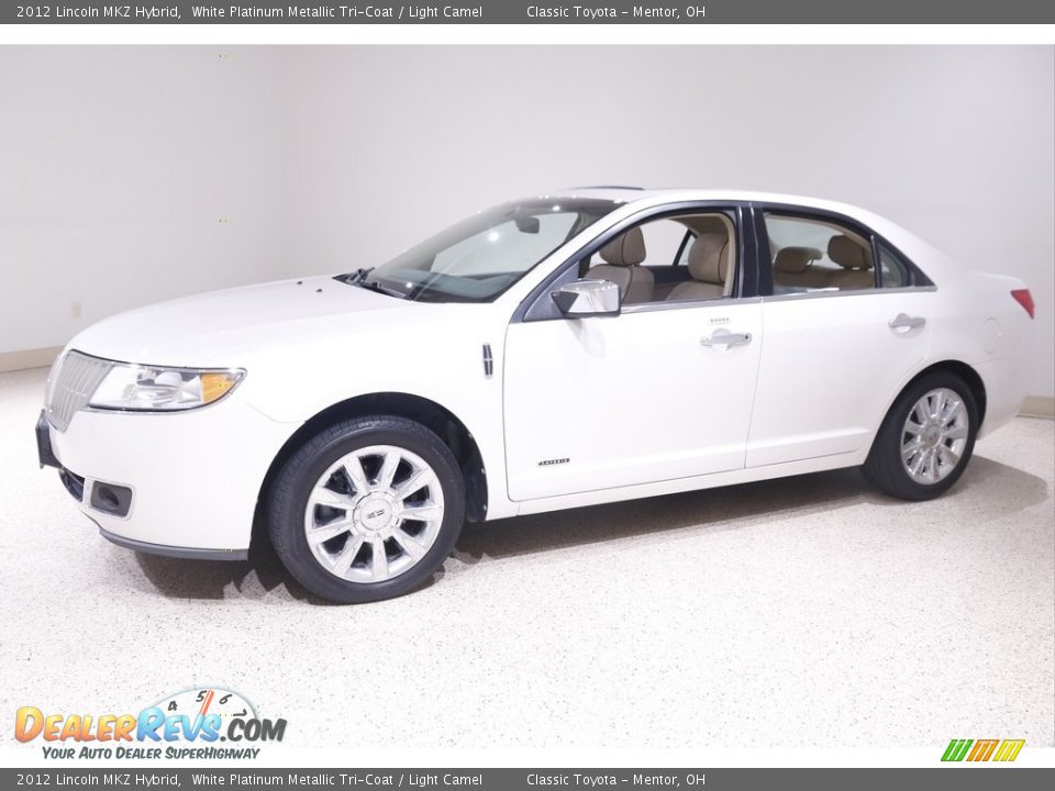 2012 Lincoln MKZ Hybrid White Platinum Metallic Tri-Coat / Light Camel Photo #3