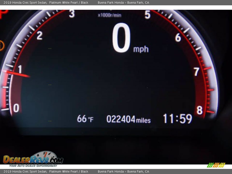 2019 Honda Civic Sport Sedan Platinum White Pearl / Black Photo #6