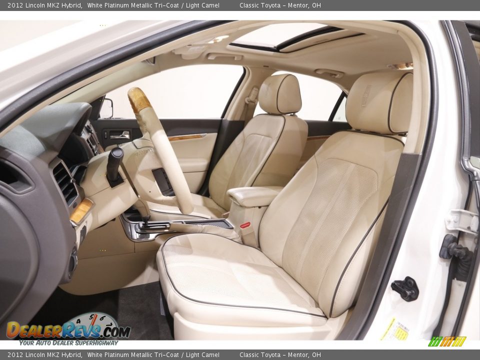 2012 Lincoln MKZ Hybrid White Platinum Metallic Tri-Coat / Light Camel Photo #5