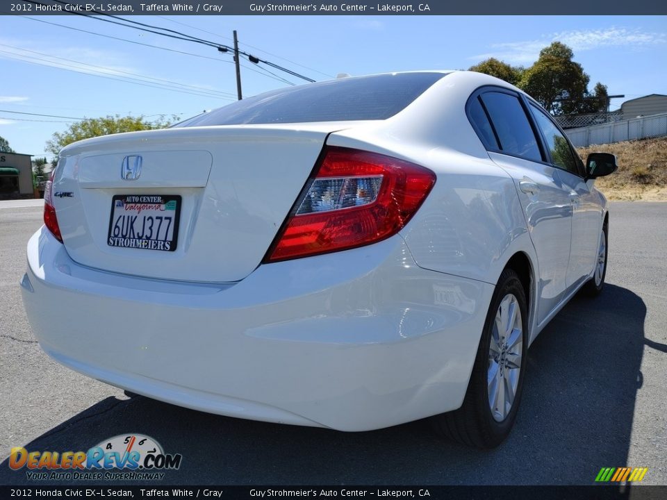 2012 Honda Civic EX-L Sedan Taffeta White / Gray Photo #7