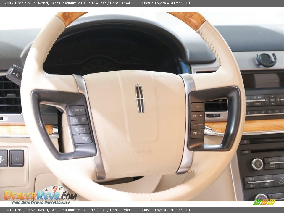 2012 Lincoln MKZ Hybrid White Platinum Metallic Tri-Coat / Light Camel Photo #7
