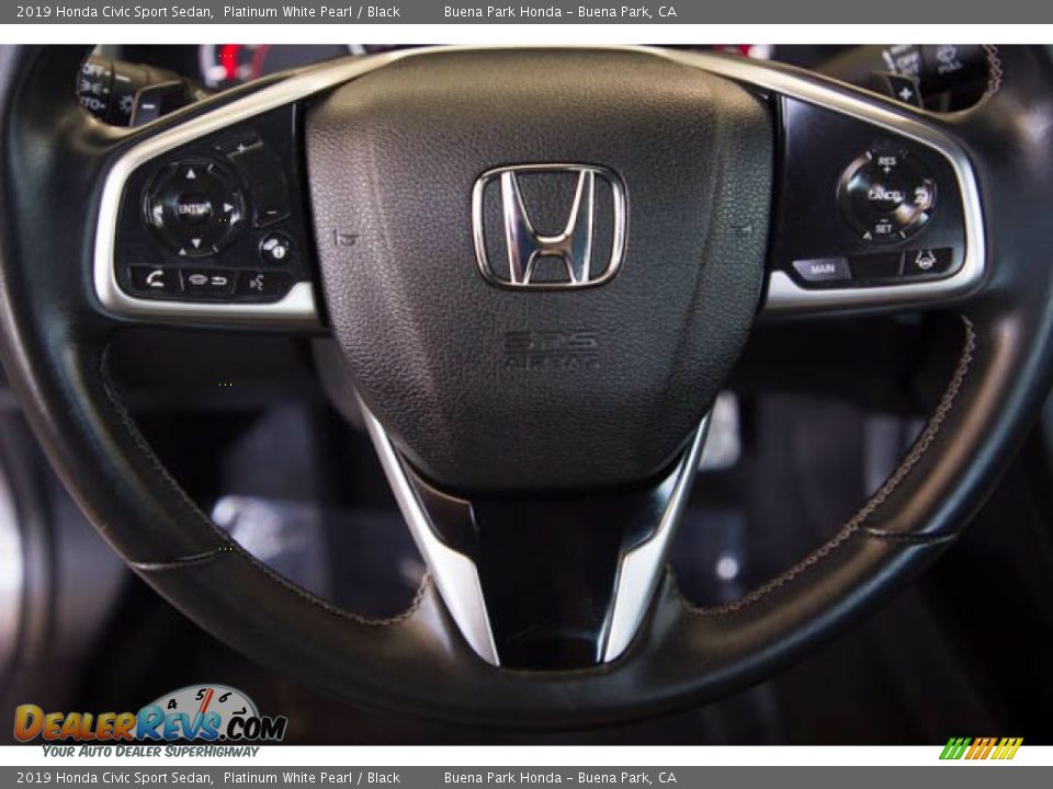 2019 Honda Civic Sport Sedan Platinum White Pearl / Black Photo #13
