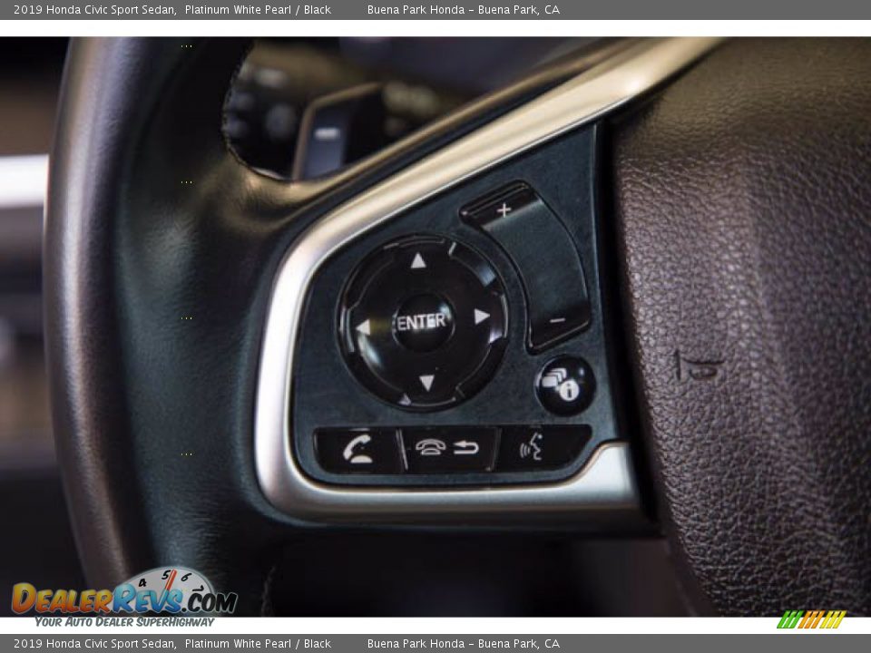 2019 Honda Civic Sport Sedan Platinum White Pearl / Black Photo #14