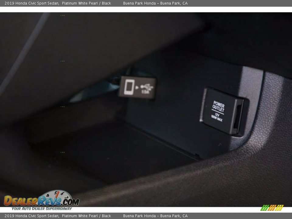 2019 Honda Civic Sport Sedan Platinum White Pearl / Black Photo #23