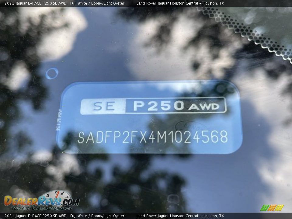 Info Tag of 2021 Jaguar E-PACE P250 SE AWD Photo #32