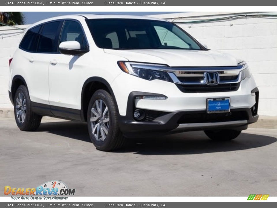 2021 Honda Pilot EX-L Platinum White Pearl / Black Photo #1