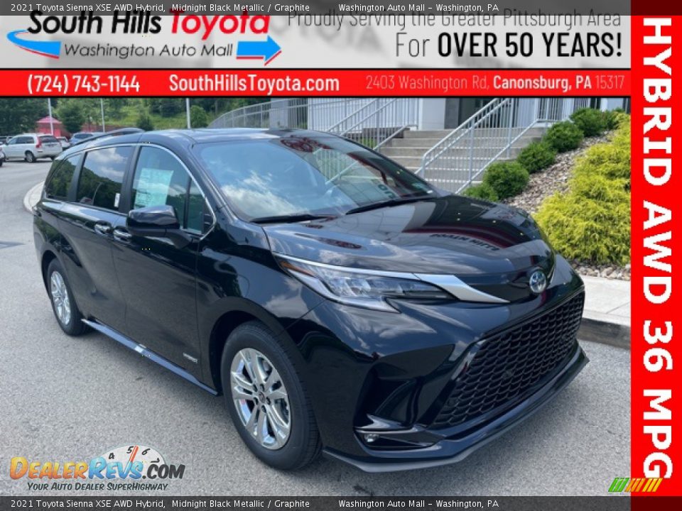 2021 Toyota Sienna XSE AWD Hybrid Midnight Black Metallic / Graphite Photo #1