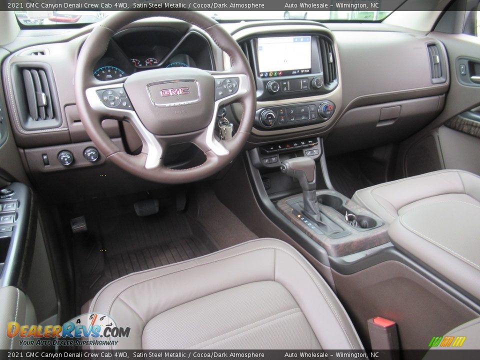 Cocoa/Dark Atmosphere Interior 2021 GMC Canyon Denali Crew Cab 4WD