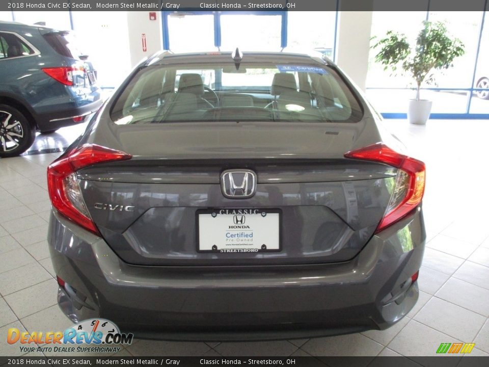 2018 Honda Civic EX Sedan Modern Steel Metallic / Gray Photo #8