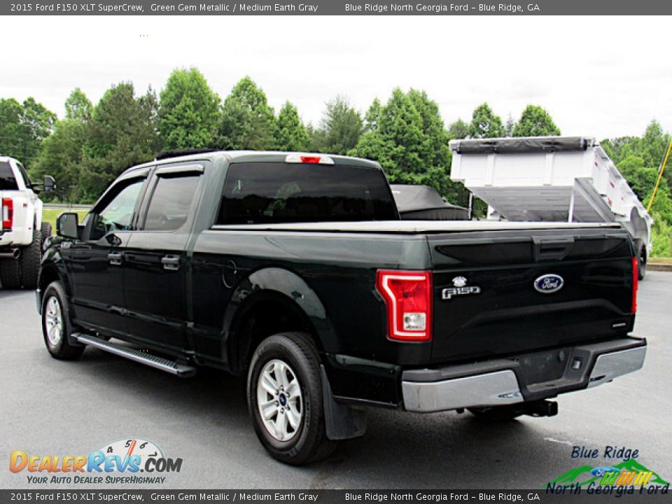 2015 Ford F150 XLT SuperCrew Green Gem Metallic / Medium Earth Gray Photo #3