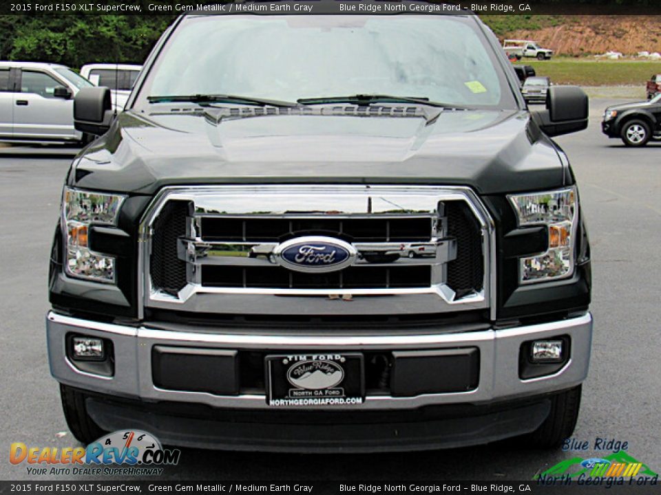 2015 Ford F150 XLT SuperCrew Green Gem Metallic / Medium Earth Gray Photo #8