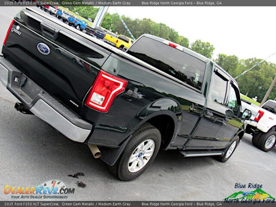 2015 Ford F150 XLT SuperCrew Green Gem Metallic / Medium Earth Gray Photo #27