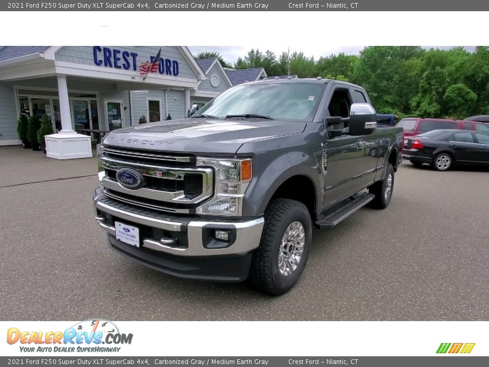2021 Ford F250 Super Duty XLT SuperCab 4x4 Carbonized Gray / Medium Earth Gray Photo #3