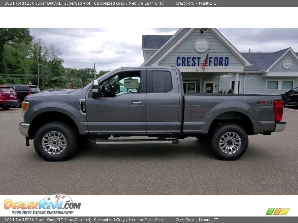 2021 Ford F250 Super Duty XLT SuperCab 4x4 Carbonized Gray / Medium Earth Gray Photo #4
