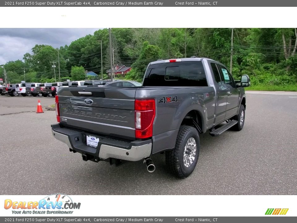2021 Ford F250 Super Duty XLT SuperCab 4x4 Carbonized Gray / Medium Earth Gray Photo #7