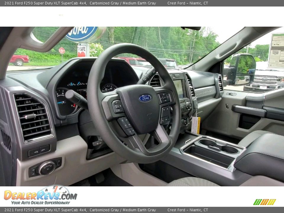 2021 Ford F250 Super Duty XLT SuperCab 4x4 Carbonized Gray / Medium Earth Gray Photo #10