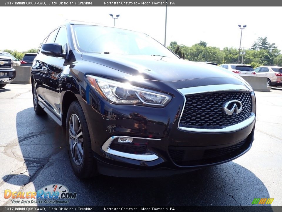 2017 Infiniti QX60 AWD Black Obsidian / Graphite Photo #12