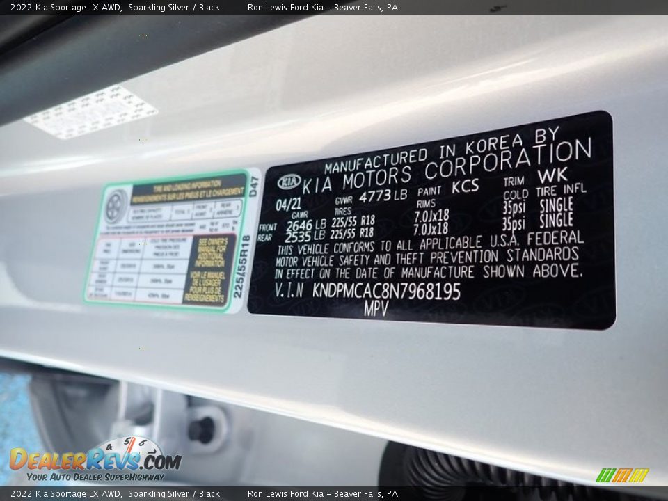 2022 Kia Sportage LX AWD Sparkling Silver / Black Photo #15