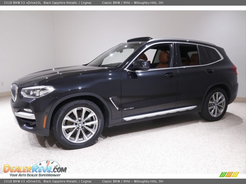 2018 BMW X3 xDrive30i Black Sapphire Metallic / Cognac Photo #3