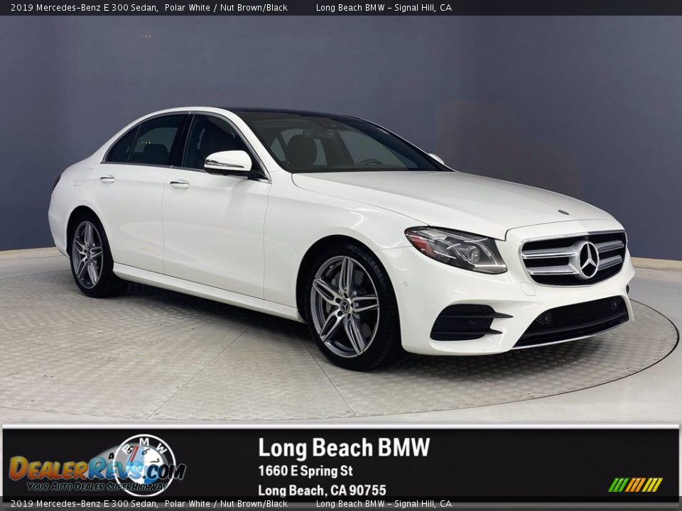 2019 Mercedes-Benz E 300 Sedan Polar White / Nut Brown/Black Photo #1