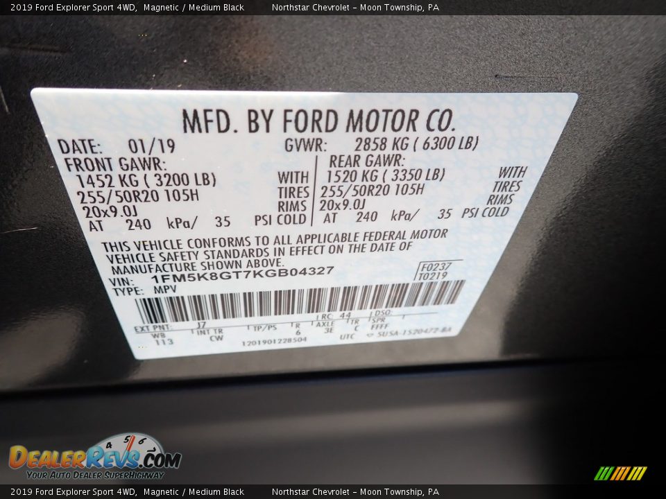 2019 Ford Explorer Sport 4WD Magnetic / Medium Black Photo #28