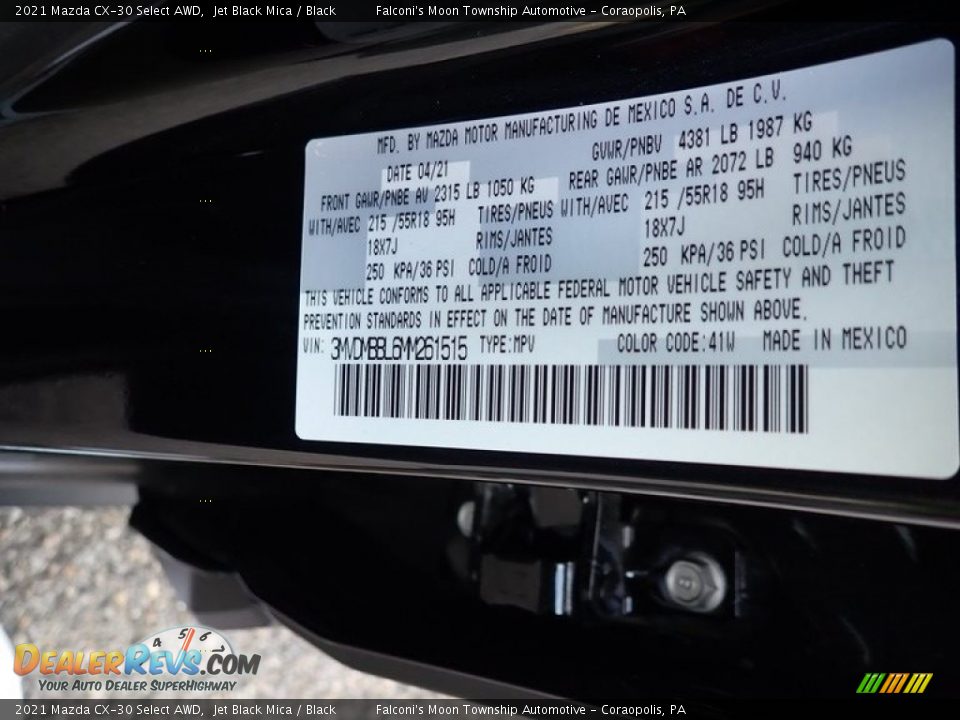 2021 Mazda CX-30 Select AWD Jet Black Mica / Black Photo #15
