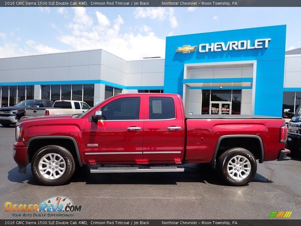 2016 GMC Sierra 1500 SLE Double Cab 4WD Crimson Red Tintcoat / Jet Black Photo #3