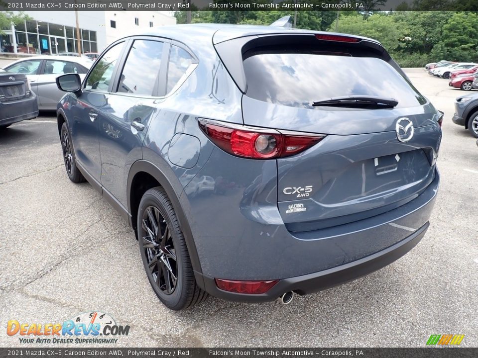 2021 Mazda CX-5 Carbon Edition AWD Polymetal Gray / Red Photo #7