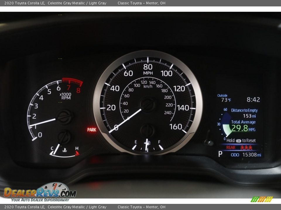 2020 Toyota Corolla LE Celestite Gray Metallic / Light Gray Photo #8